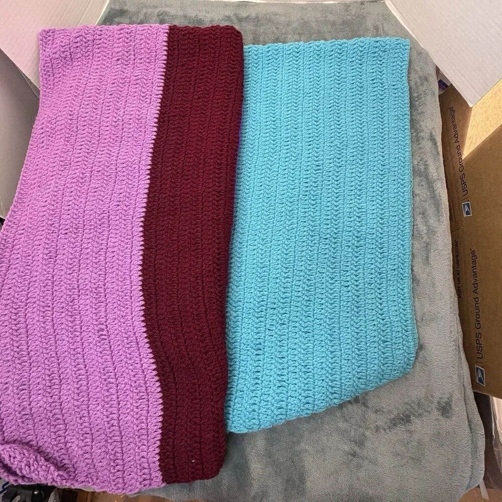 Colorful Afghan Crocheted Blanket Throw Multi-color 55